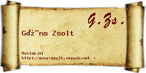 Güns Zsolt névjegykártya